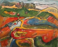 Maureen Finck Orange Landscape ART LOGIC