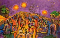 Maureen Finck Street Party At Night ART LOGIC